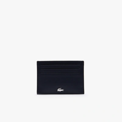 Lacoste Unisex Fitzgerald Credit Card Holder In Leather - One Size In Blue