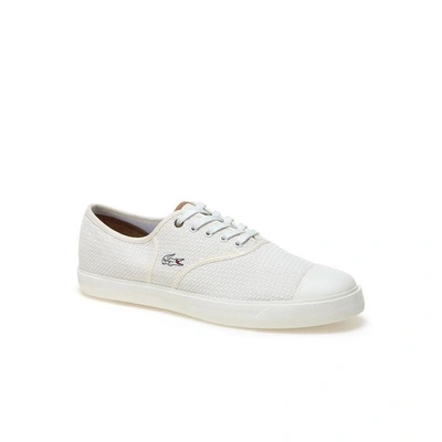 Lacoste Men's René Canvas Trainers In Off White/light Brown