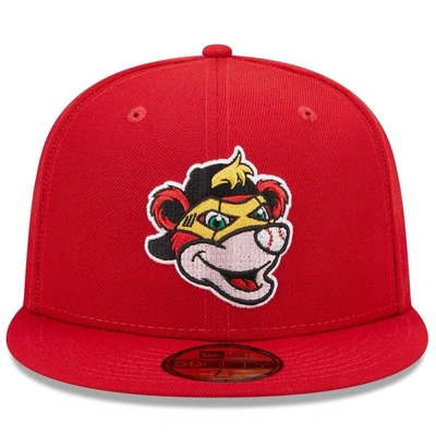 New Era Red Indianapolis Indians Marvel X Minor League 59fifty Fitted Hat