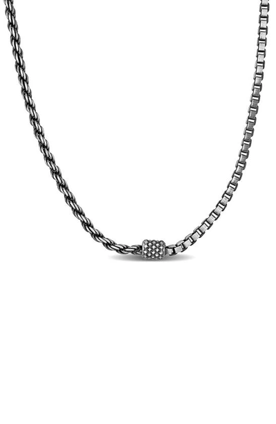 Delmar Half Rope Half Box Chain Necklace In Silver