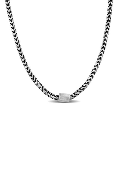 Delmar Franco Oxidized Sterling Silver Wheat Chain Pendant Necklace In Metallic