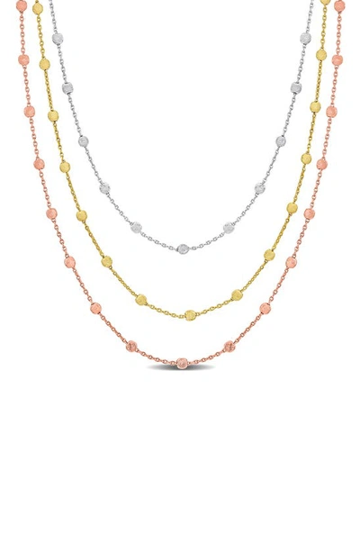 Delmar Three-strand Ball Chain Necklace In Multi