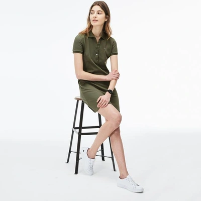 green emerald velvet dress LACOSTE WOMEN Stretch Mini Piqué Wrap Polo Dress Sinople Green –  MAISONDEFASHION.COM main image 1