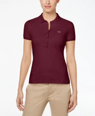 Lacoste Women's Pleated Back Petit Piqué Polo In 476 Red