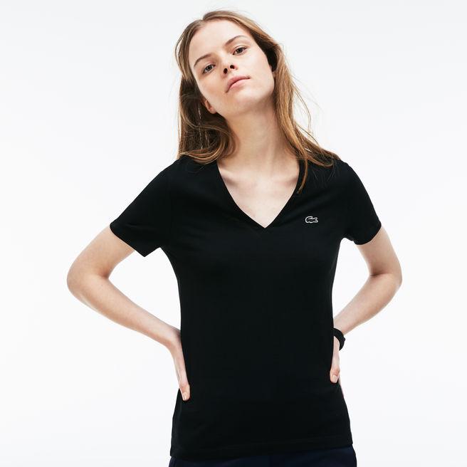 women's slim fit v neck t shirt