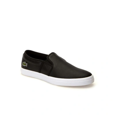 Lacoste Women's Gazon Leather Slip-ons - 8 In Black