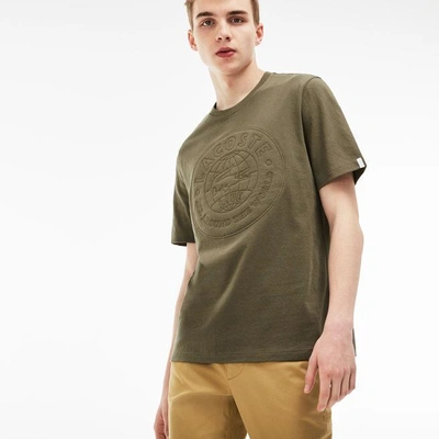 Lacoste Unisex Live T-shirt With Oversized Badge In Green