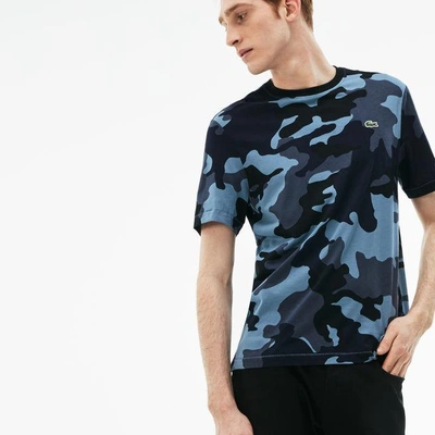 Lacoste Men's Live Crew Neck Camouflage T-shirt In Blue / White / Black |  ModeSens