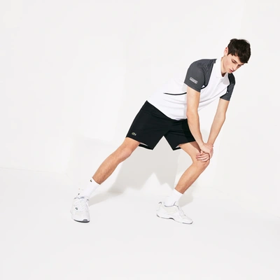 Lacoste Men's Sport Tennis Solid Diamond Weave Shorts - 3xl - 8 In Black