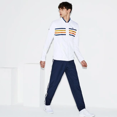 Lacoste Men's Sport Colored Bands Tennis Tracksuit In White / Blue / Orange  / Orange / Navy Blue | ModeSens