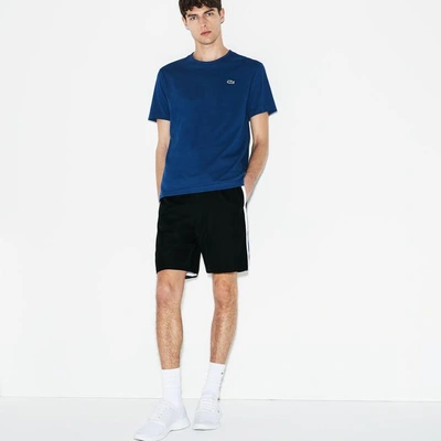 Lacoste Men's Sport Taffeta Tennis Shorts In Black / White / Blue