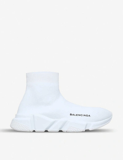 Balenciaga Speed Woven High-top Trainers In White