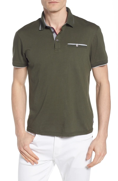 Ted Baker Derry Modern Slim Fit Polo In Green
