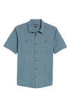Patagonia 'back Step' Regular Fit Check Short Sleeve Sport Shirt In Tino/ Classic Navy
