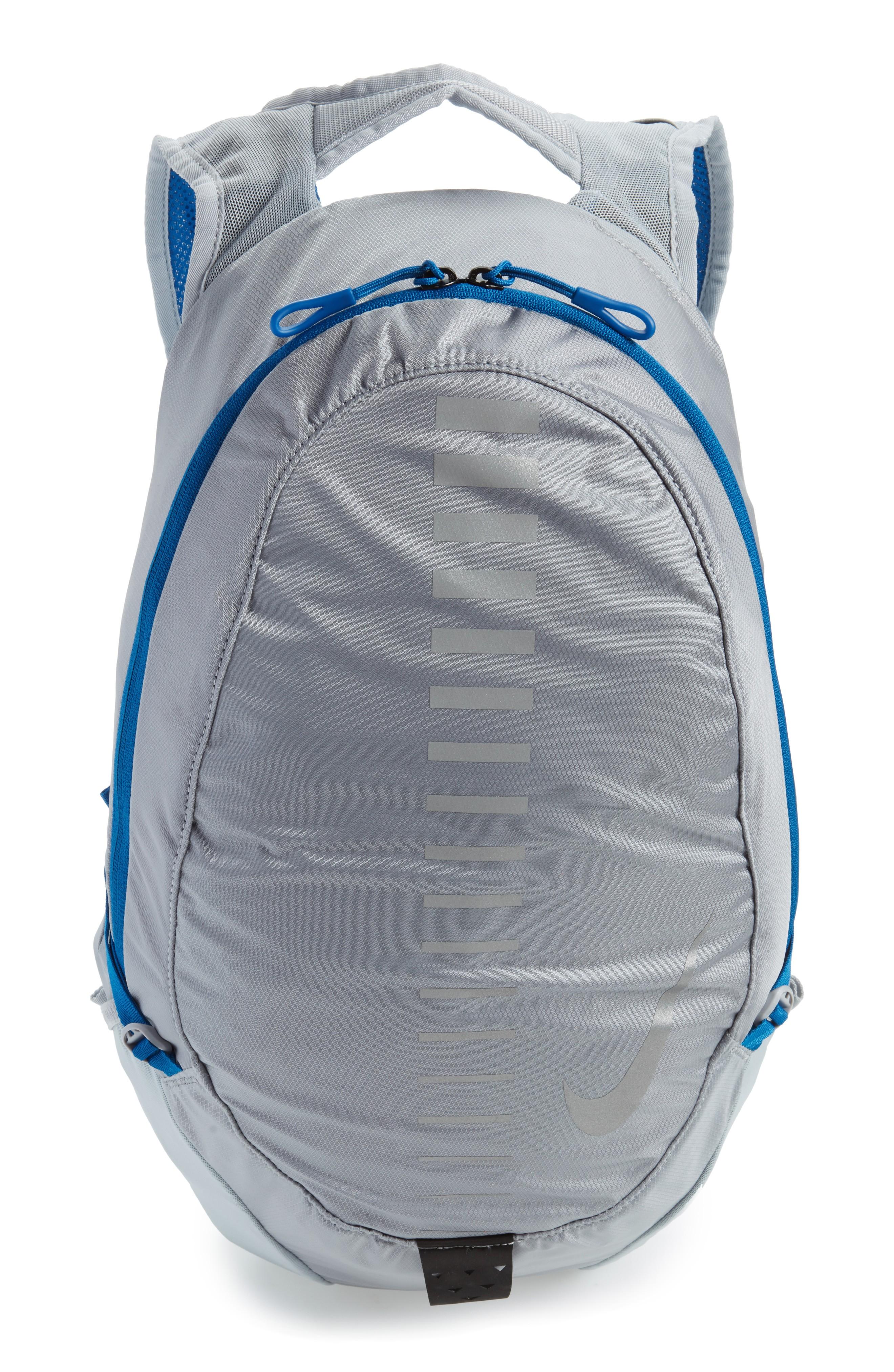 Nike Run Commuter Backpack - Grey In Wolf Grey/ Blue Jay/ Silver | ModeSens