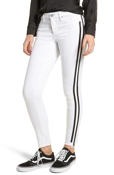 Articles Of Society Sarah Active Stripe Skinny Jeans In Active White