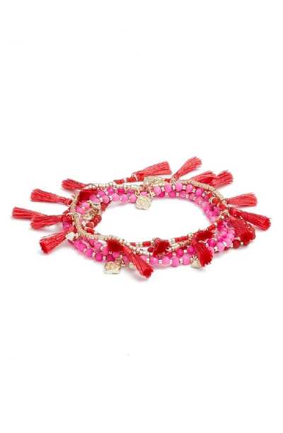 Kendra Scott Julie Tasseled Bracelet In Pink Mix/ Gold