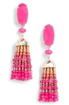 Kendra Scott Dove Tassel Drop Earrings In Pink Unbanded Agate/ Gold