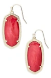 Kendra Scott Signature Elle Drop Earrings In Red Mother Of Pearl/ Gold