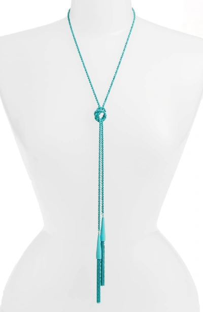 Kendra Scott phara Tassel Lariat Necklace In Matte Aqua ModeSens