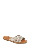 Lucky Brand Adolela Slide Sandal In Washed Silver Leather
