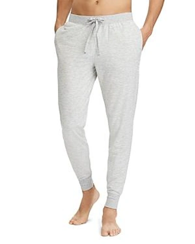 Polo Ralph Lauren Striped Loungewear Jogger Pants In Gray/white