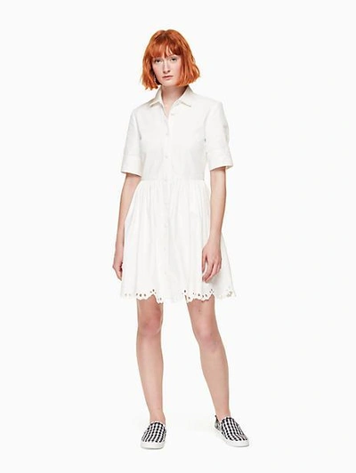 Kate Spade Cutwork Denim Shirtdress In White