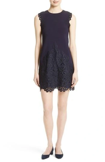 Ted Baker Luccia Lace Border Dress In Navy