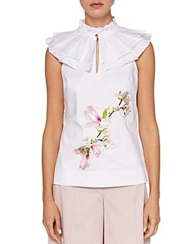 Ted Baker Terria Harmony High-neck Top In White