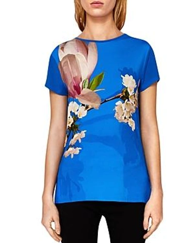 Ted Baker Aeesha T-shirt In Harmony Floral Print - Blue In Bright Blue