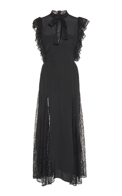 Alexis Sterling Sleeveless Lace Godet Midi Dress In Black