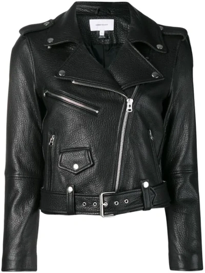 Current Elliott Current/elliott The Shaina Leather Biker Jacket In Black