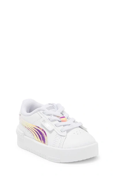 Puma Kids' Jada Holographic Sneaker (baby, Walker & Toddler)) In  White- White-silver