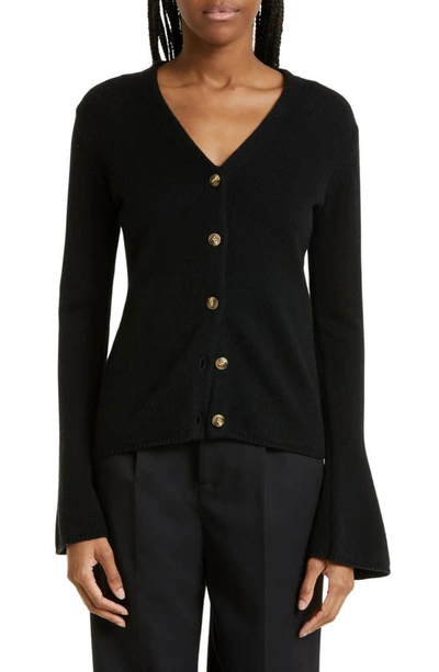 By Malene Birger Cirane Bell Sleeve Wool Cardigan In Black