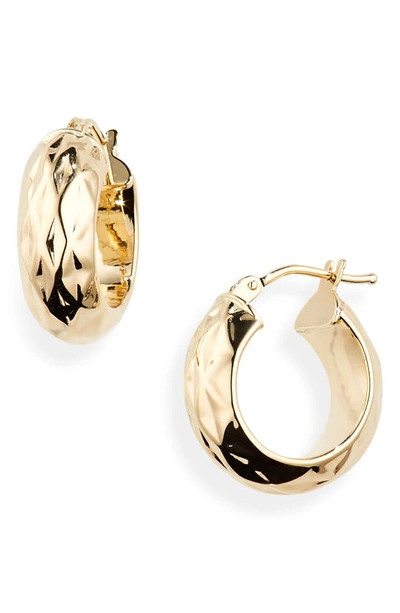Bony Levy 14k Gold Faceted Hoop Earrings In 14k Yellow Gold