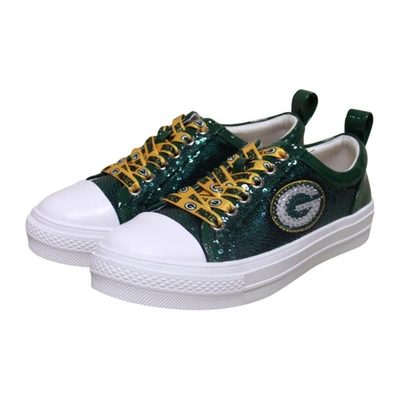 Cuce Green Green Bay Packers Team Sequin Sneakers