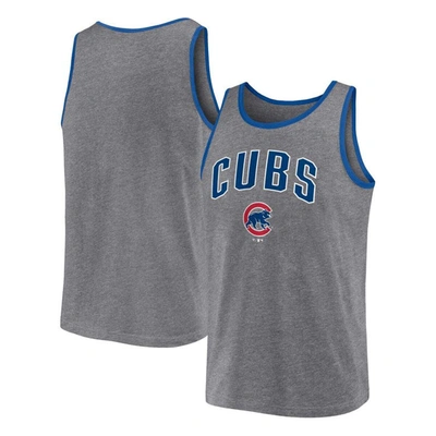 Fanatics Branded  Heather Gray Chicago Cubs Primary Tank Top
