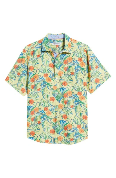 Tommy Bahama Coconut Point Sunny Blooms Floral Short Sleeve Button-up Shirt In Monet Moonrise