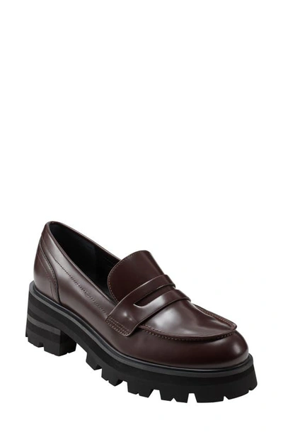 Marc Fisher Ltd Latika Platform Loafer In Dark Red