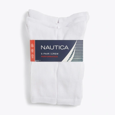 Nautica Mens Athletic Crew Socks, 5-pack In Multi