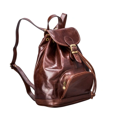 Maxwell Scott Bags Luxury Brown Italian Leather Womens Backpack