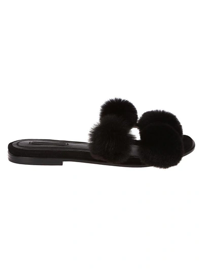 Alexander Wang Powder Puff Flat Sandals In Black