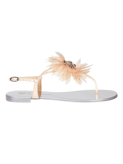 Giuseppe Zanotti Haway Embellished Flat Sandals In Pink