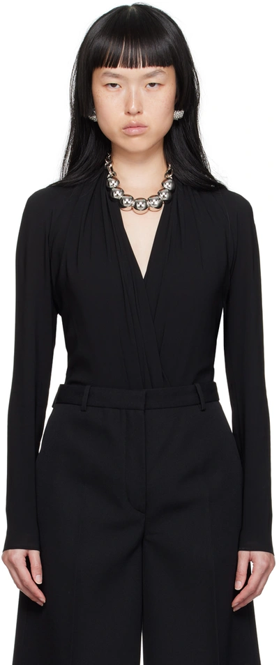 Versace Fabric Bodysuit In Black