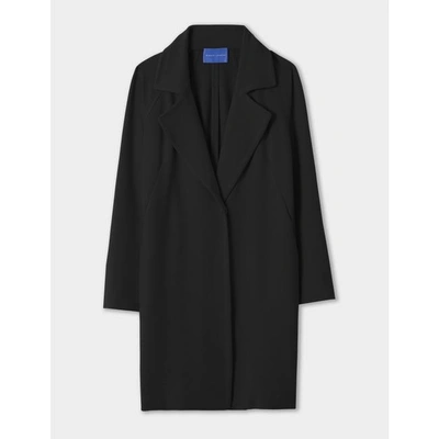 Winser London Crepe Jersey A Line Coat In Black