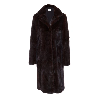 Maison Di Prima Olivia Mink Fur Coat In Dark Brown