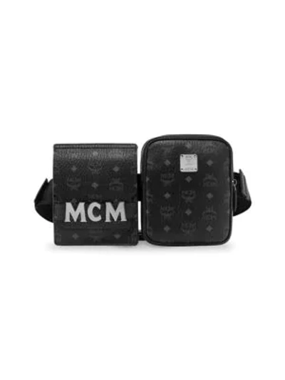 Mcm Stark Double Logo Belt Bag In Black