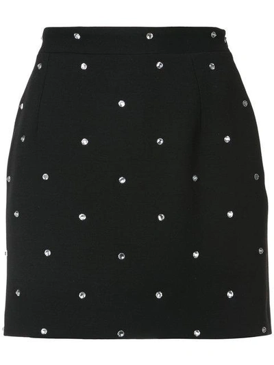 Alessandra Rich Crystal Embellished Mini Skirt In Black