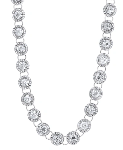 Anne Klein Crystal & Pave Collar Necklace, 16" + 3" Extender In Silver