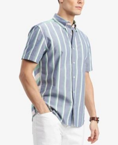 Tommy Hilfiger Men's Calvin Classic Fit Striped Shirt, Created For Macy's In Amazon-pt